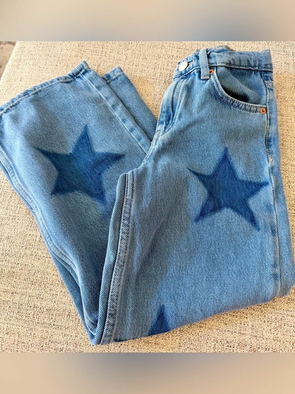 Zara Blue Star-Print Kids Jeans